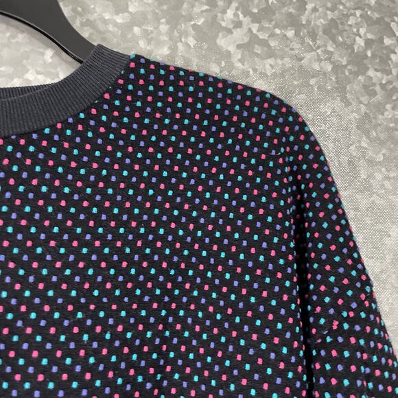 Style Plus Vintage 80's Black Polka Dot Short Sleeve Knit Top Sweater - Size OS - Picture 2 of 8